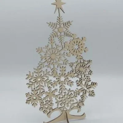 Laser Cut Christmas Tree Snowflake DXF Free Downnload — Free CNC File CNC laser cut design