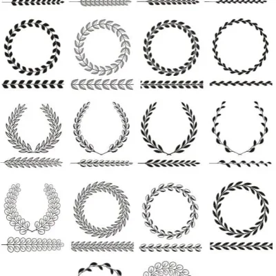 Laurel Wreaths Border Collection CNC DXF SVG Free Download CNC laser cut design