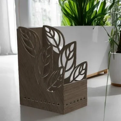 Leaf Pattern Desktop Organizer CNC DXF SVG Free Download CNC laser cut design