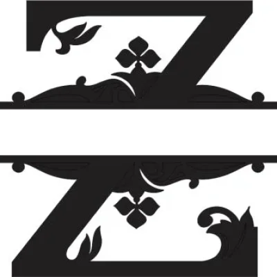 Letter Z Floral Decorative CNC DXF SVG Free Download CNC laser cut design
