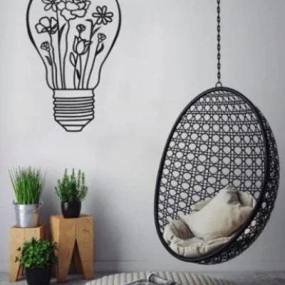 Lightbulb Flower Wall Art CNC DXF SVG Free Download CNC laser cut design