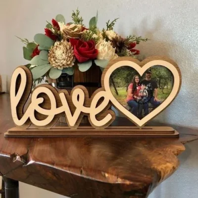 Love Heart Photo Frame CNC DXF SVG Free Download CNC laser cut design