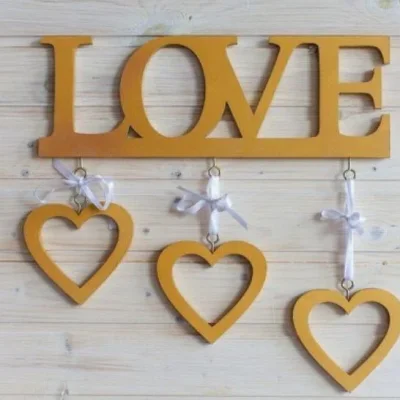 Love Word Heart Hanging Decorative CNC DXF SVG Free Download CNC laser cut design