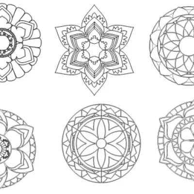 Mandala Collection 6 Designs CNC DXF SVG Free Download CNC laser cut design
