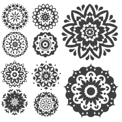 Mandala Flower Collection CNC DXF SVG Free Download CNC laser cut design