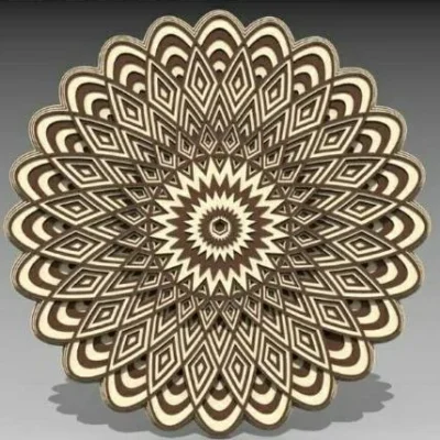 Mandala Star Sunburst CNC DXF SVG Free Download CNC laser cut design