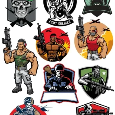 Military Army Soldier Badge Collection CNC DXF SVG Free Download CNC laser cut design
