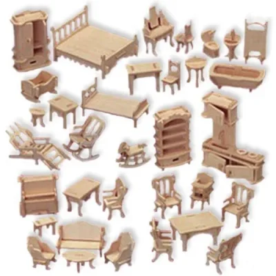 Miniature Dollhouse Furniture Set CNC DXF SVG Free Download CNC laser cut design