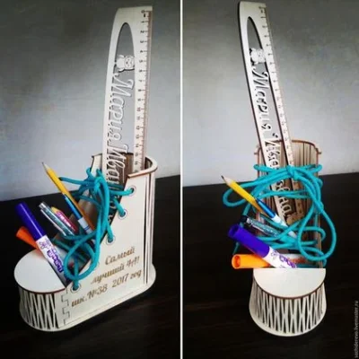 Modern Desk Organizer Pen Holder CNC DXF SVG Free Download CNC laser cut design