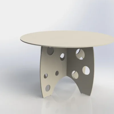 Modern Swiss Cheese Side Table CNC DXF SVG Free Download CNC laser cut design