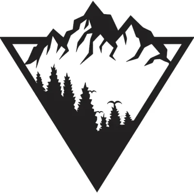 Mountain Forest Triangle CNC DXF SVG Free Download CNC laser cut design