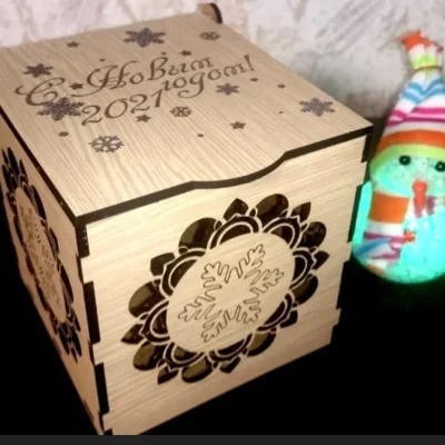 New Year Gift Box Snowflake CNC DXF SVG Free Download CNC laser cut design