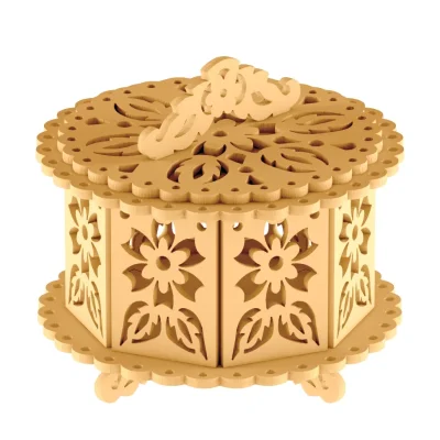 Octagonal Decorative Box CNC DXF SVG Free Download CNC laser cut design