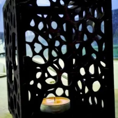 Organic Bubble Pattern Lantern Box CNC DXF SVG Free Download CNC laser cut design