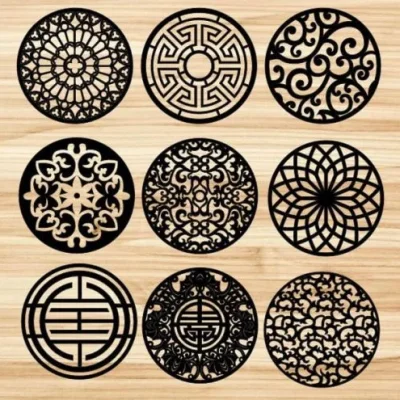 Oriental Circle Patterns Collection CNC DXF SVG Free Download CNC laser cut design