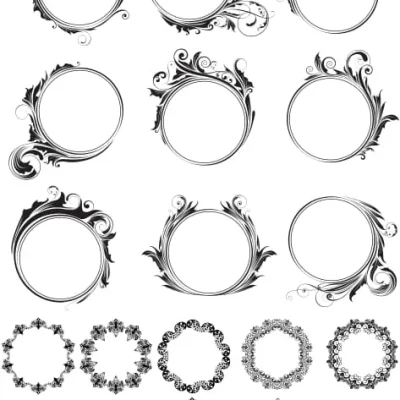Ornamental Circle Frames CNC DXF SVG Free Download CNC laser cut design
