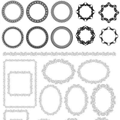 Ornamental Circle Frames Collection CNC DXF SVG Free Download CNC laser cut design
