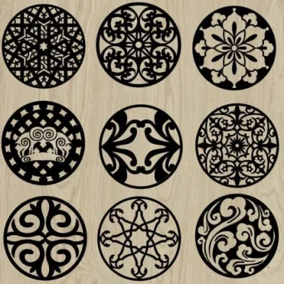 Ornamental Circle Medallion CNC DXF SVG Free Download CNC laser cut design