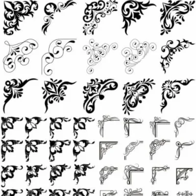 Ornamental Corner Flourish CNC DXF SVG Free Download CNC laser cut design