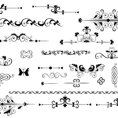 Ornamental Decorative Borders Flourishes CNC DXF SVG Free Download CNC laser cut design