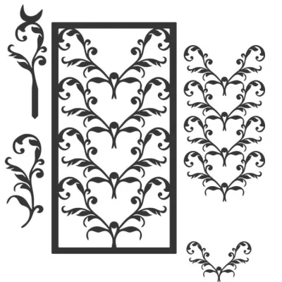 Ornamental Flourish Panel CNC DXF SVG Free Download CNC laser cut design