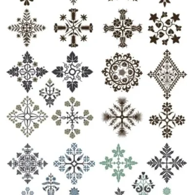 Ornamental Snowflake Collection CNC DXF SVG Free Download CNC laser cut design