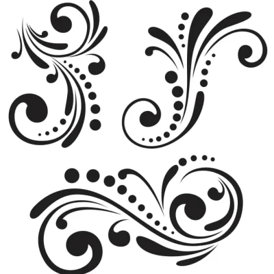 Ornamental Swirl Flourish CNC DXF SVG Free Download CNC laser cut design