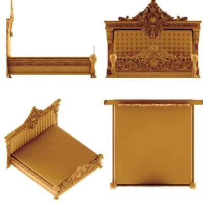 Ornate Baroque Bed Frame CNC DXF SVG Free Download CNC laser cut design