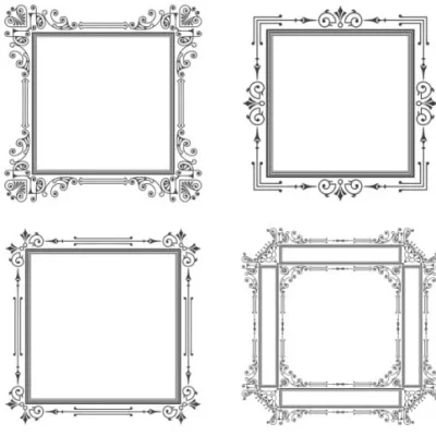 Ornate Decorative Frames Set CNC DXF SVG Free Download CNC laser cut design