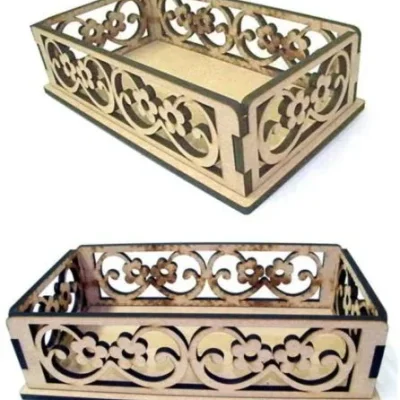 Ornate Decorative Tray Box CNC DXF SVG Free Download CNC laser cut design