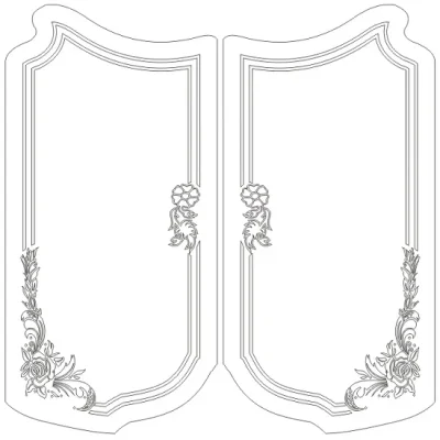 Ornate Double Door Frame CNC DXF SVG Free Download CNC laser cut design