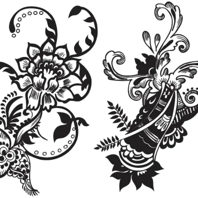 Ornate Floral Paisley CNC DXF SVG Free Download CNC laser cut design