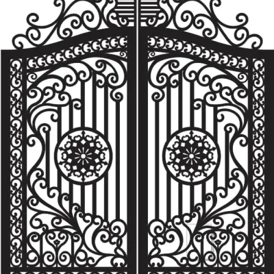Ornate Garden Gate CNC DXF SVG Free Download CNC laser cut design