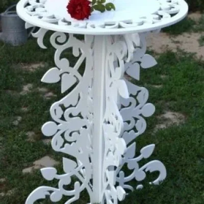 Ornate Garden Side Table CNC DXF SVG Free Download CNC laser cut design