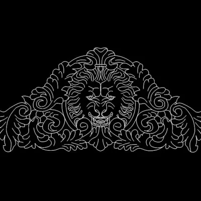 Ornate Lion Head Baroque Border CNC DXF SVG Free Download CNC laser cut design