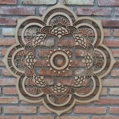 Ornate Lotus Mandala Wall Art CNC DXF SVG Free Download CNC laser cut design