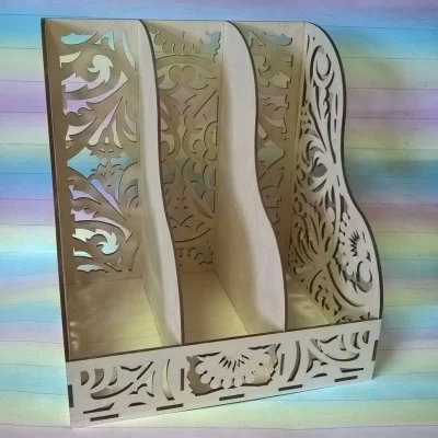 Ornate Magazine File Organizer CNC DXF SVG Free Download CNC laser cut design