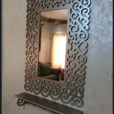 Ornate Mirror Frame Scroll CNC DXF SVG Free Download CNC laser cut design