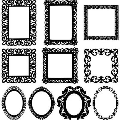 Ornate Picture Frames Collection CNC DXF SVG Free Download CNC laser cut design