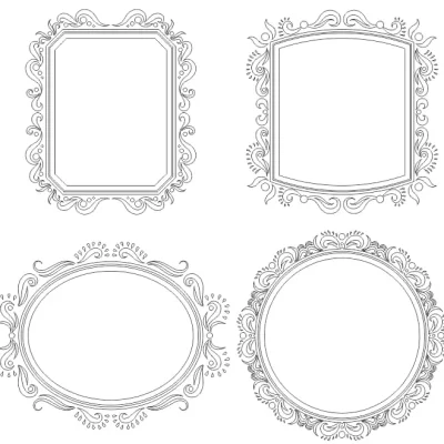 Ornate Picture Frames Set CNC DXF SVG Free Download CNC laser cut design