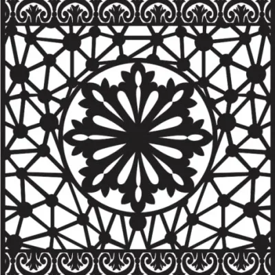 Ornate Square Rosette CNC DXF SVG Free Download CNC laser cut design
