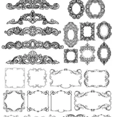Ornate Victorian Frames Borders CNC DXF SVG Free Download CNC laser cut design