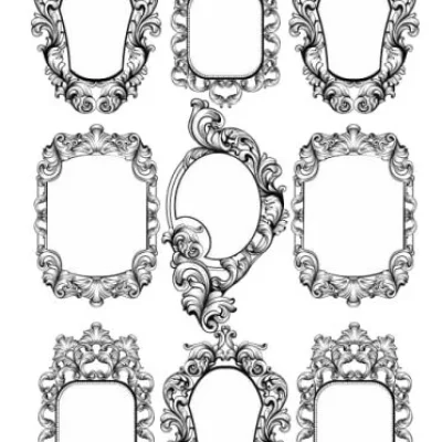 Ornate Victorian Mirror Frames CNC DXF SVG Free Download CNC laser cut design