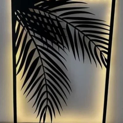 Palm Leaf Backlit Panel CNC DXF SVG Free Download CNC laser cut design