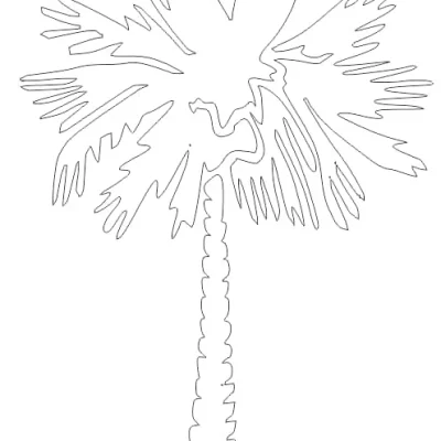 Palm Tree Tropical CNC DXF SVG Free Download CNC laser cut design