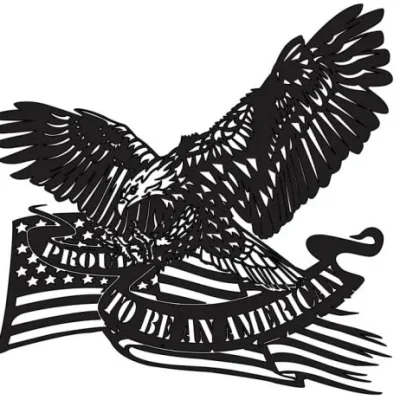 Patriotic Eagle American Flag CNC DXF SVG Free Download CNC laser cut design