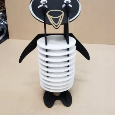Penguin Paper Cup Holder CNC DXF SVG Free Download CNC laser cut design
