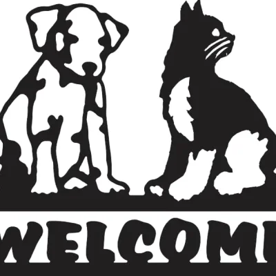 Pet Welcome Sign Dog Cat CNC DXF SVG Free Download CNC laser cut design