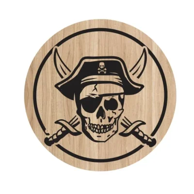 Pirate Skull Captain Hat Swords CNC DXF SVG Free Download CNC laser cut design