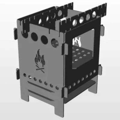 Portable Wood Burning Stove CNC DXF SVG Free Download CNC laser cut design